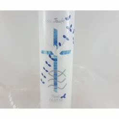 Taufkerze modern, für Jungs, blau