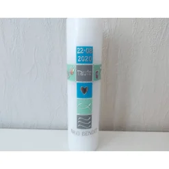 Taufkerze modern für Jungs