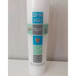 Taufkerze modern für Jungs