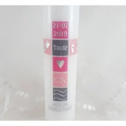 Taufkerze modern für Mädchen
