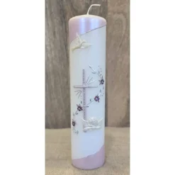 Taufkerze Perlmutt 25x6 - "Engel"