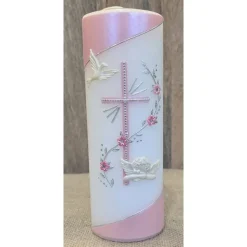 Taufkerze Perlmutt 20x7 in verschiedenen Farben