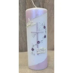 Taufkerze Perlmutt 20x7 in verschiedenen Farben