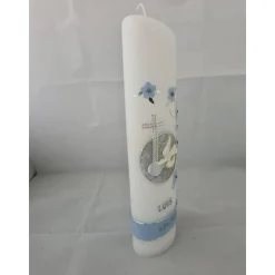 Taufkerze personalisiert Kreuz Blumenranke Taube