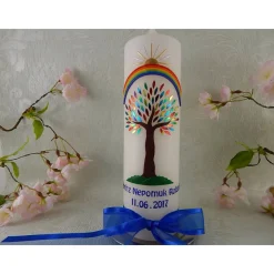 Taufkerze personalisiert mit Name & Datum – Handgemachte Unikatkerze zur Taufe