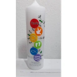 Taufkerze Regenbogen