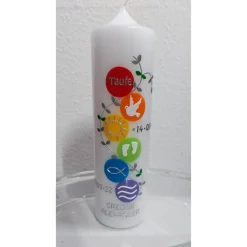 Taufkerze Regenbogen