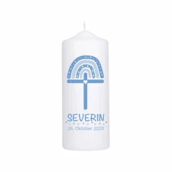 Taufkerze Regenbogen Kreuz Stumpe