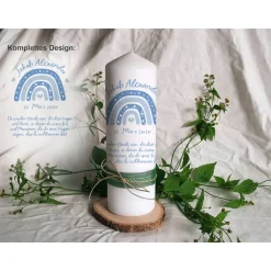 Taufkerze Regenbogen Stumpe