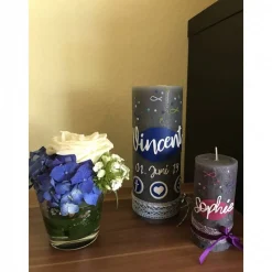 Taufkerze Rustik Junge Fisch