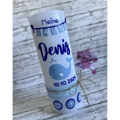 Taufkerze Rustik Junge Wal