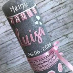 Taufkerze Rustik Mädchen