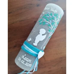 Taufkerze Rustikal Junge, Mädchen, Schutzengel, Engel