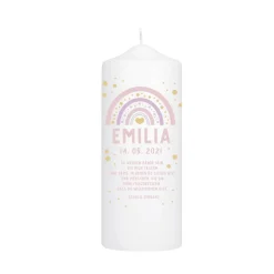 Taufkerze Sterne Regenbogen