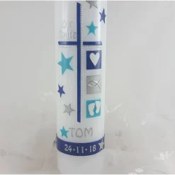 Taufkerze türkis, blau