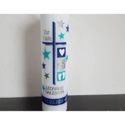 Taufkerze türkis, blau