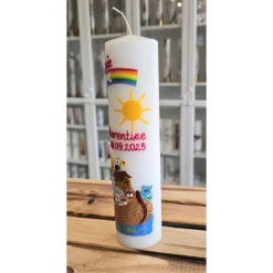 Taufkerze 25x6 - Arche Noah 2 -  Personalisierbar -