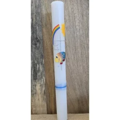 Taufkerze 40x4 - "Fisch"