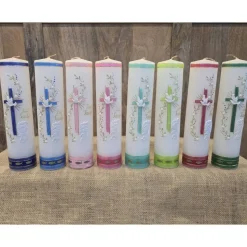 Taufkerze 25x6 - Holografisch - in verschiedenen Farben