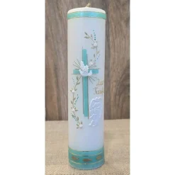 Taufkerze 25x6 - Holografisch - in verschiedenen Farben