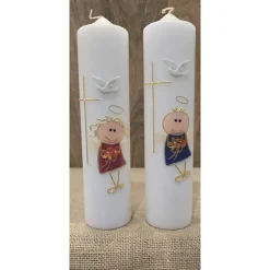 Taufkerze 25x6 - Hologramm mit Stern - In verschiedenen Farben -