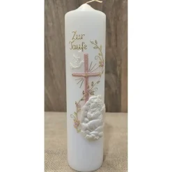 Taufkerze 25x6 - Irisierend - In verschiedenen Farben -
