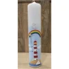 Taufkerze 30x6 - Regenbogen - Leuchtturm