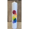 Taufkerze 30x6 - "Taube/Bunt"