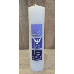 Taufkerze 25x6 in verschiedenen Farben