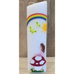 Taufkerze 24x6,5x4,5 - Oval - "Mädchen"