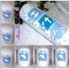 Taufkerzen-SET  * JOHN *  1 TAUFKERZE + 6x GASTGESCHENKE-KERZEN * CHRISTLICHE SYMBOLE * BLAU FÜR BUBEN *