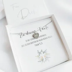 Taufkette mit Gravur, Taufschmuck Edelstahl, Personalisiertes Taufgeschenk für Mädchen und Jungen