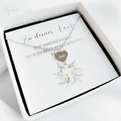 Taufkette mit Gravur, Taufschmuck Edelstahl, Personalisiertes Taufgeschenk für Mädchen und Jungen