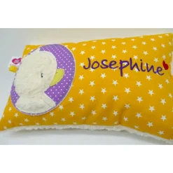 Taufkissen Ente - Süßes Entchen im Doodlekreis mit gesticktem Wunschnamen