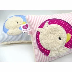 Taufkissen Ente - Süßes Entchen im Doodlekreis mit gesticktem Wunschnamen