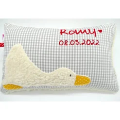 Taufkissen Ente Entchen mit gesticktem Namen