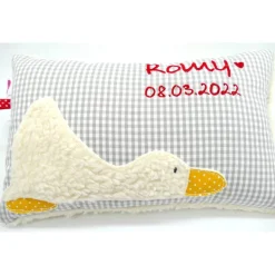 Taufkissen Ente Entchen mit gesticktem Namen