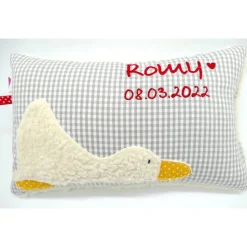 Taufkissen Ente Entchen mit gesticktem Namen