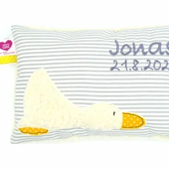 Taufkissen Ente Entchen mit gesticktem Namen