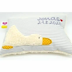 Taufkissen Ente Entchen mit gesticktem Namen