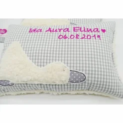 Taufkissen Ente Entchen mit gesticktem Namen