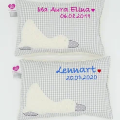 Taufkissen Ente Entchen mit gesticktem Namen