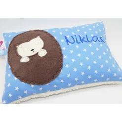 Taufkissen Igel Igelchen mit gesticktem Namen Igelkissen