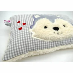 Taufkissen Kuschelkissen Kindergartenkissen Geburtsgeschenk Husky - Kleiner Wolf