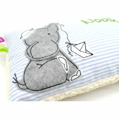 Taufkissen Kuschelkissen Kindergartenkissen Geburtsgeschenk Elefant