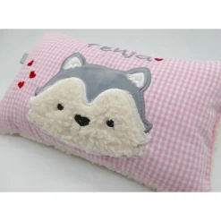 Taufkissen Kuschelkissen Kindergartenkissen Geburtsgeschenk Husky - Kleiner Wolf
