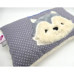 Taufkissen Kuschelkissen Kindergartenkissen Geburtsgeschenk Husky - Kleiner Wolf