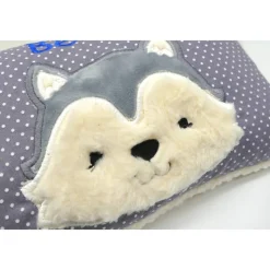 Taufkissen Kuschelkissen Kindergartenkissen Geburtsgeschenk Husky - Kleiner Wolf