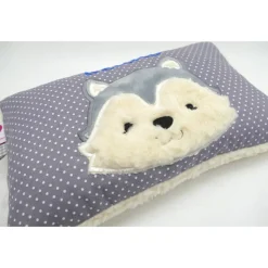 Taufkissen Kuschelkissen Kindergartenkissen Geburtsgeschenk Husky - Kleiner Wolf