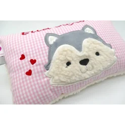 Taufkissen Kuschelkissen Kindergartenkissen Geburtsgeschenk Husky - Kleiner Wolf